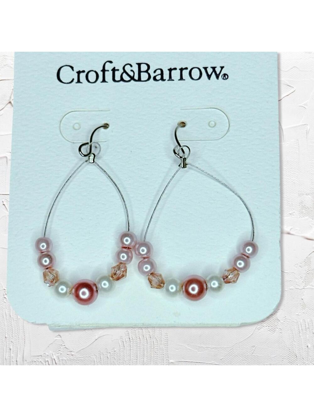 637. Croft & Barrow Pink and Silvertone Earrings